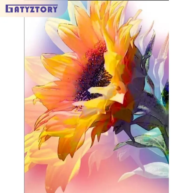 GATYZTORY Diamond Embroidery Flower Kit Garden 5D Diamond Mosaic Painting Landscape Modular Pictures Bedroom Decoration