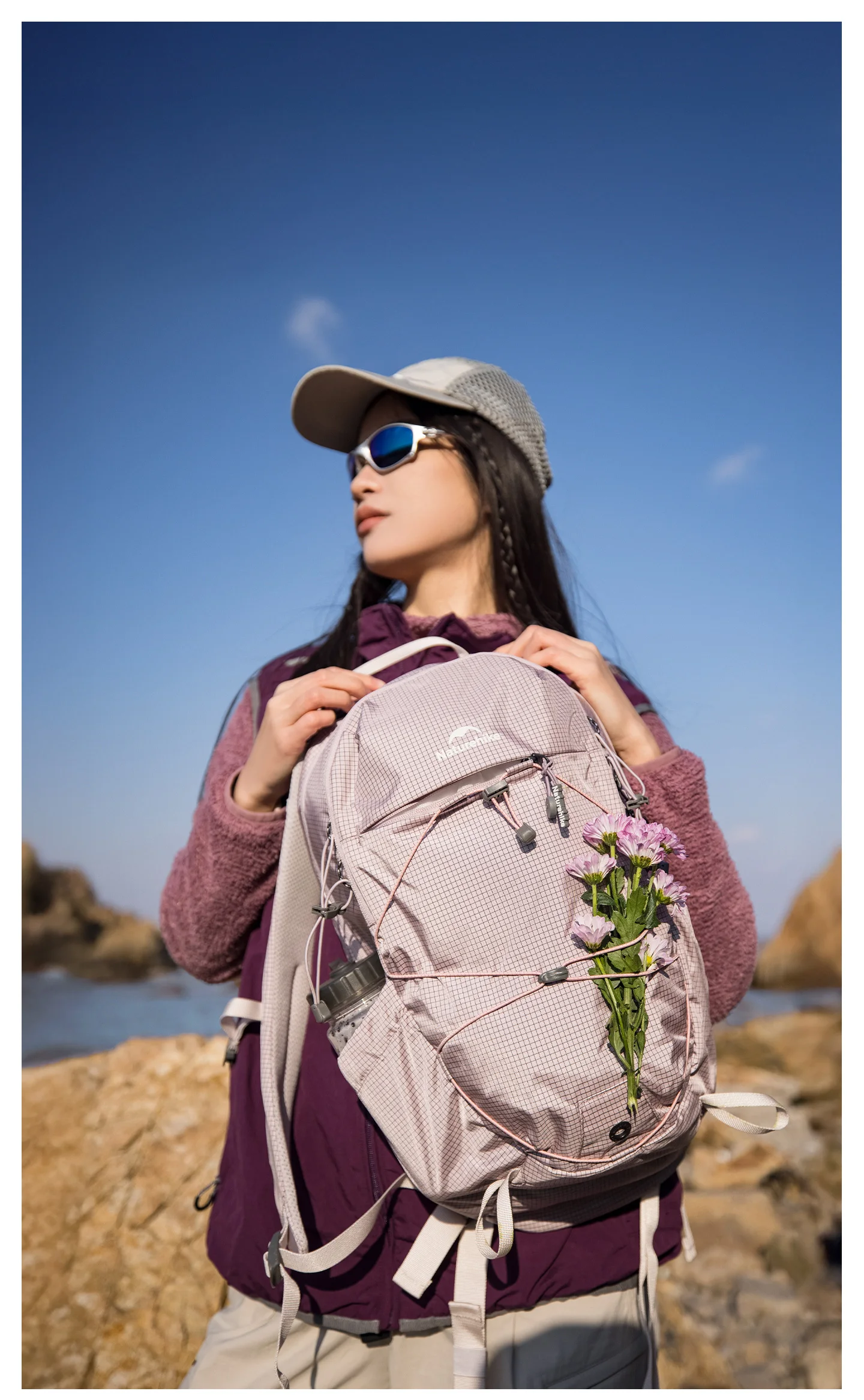 Naturehike 20L Freizeitrucksack, leicht, für Outdoor-Klettern, Trekking, Reisen, großes Fassungsvermögen, Trinkblase-Fach – Detail 6