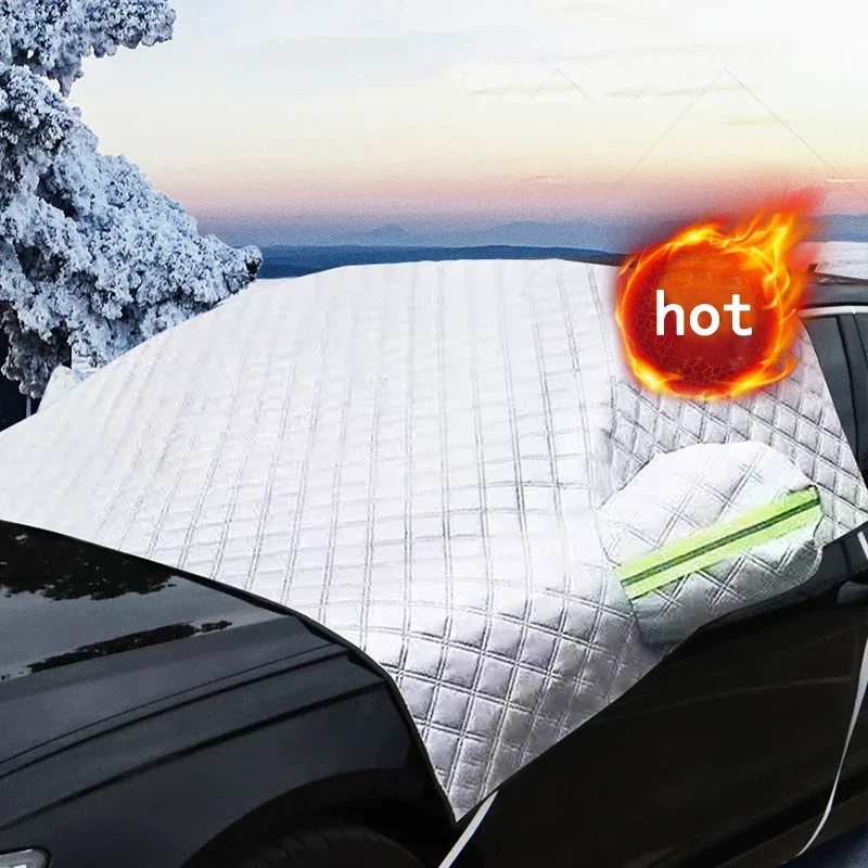Auto-Windschutzscheiben-Spiegelabdeckung Sonnenschutz Winter Schnee Eis Regen Staub Frostschutz Aluminiumfolie Universal – Detail 8