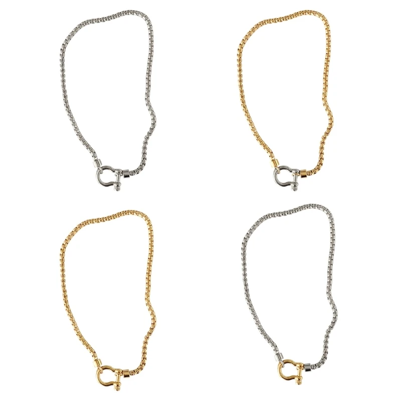 

Stainless Steel Carabiner Clasp Necklace Unisex Fashion Versatile Jewelry 3XUA