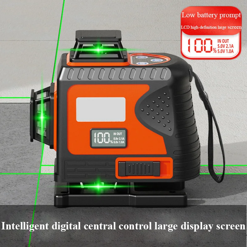 

8/12/16 Lines 4D Green Light Laser Level 360° Self-Leveling Super Powerful Crossline Laser Level With LED Digital Display Screen