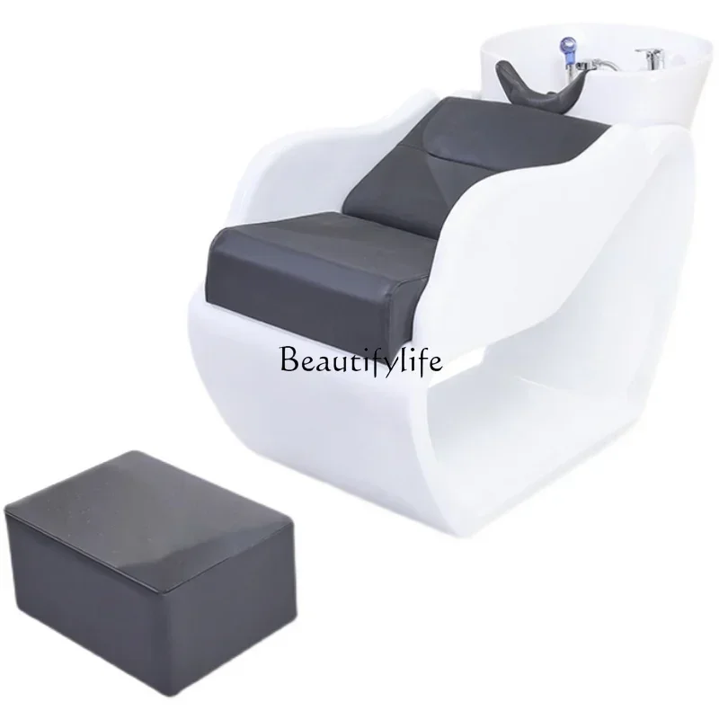 

lx29Салон Кресло для шампуня Лежачая половина парикмахерской Керамическая нержавеющая сталь Специальная массажная терапевтическая кровать для головы