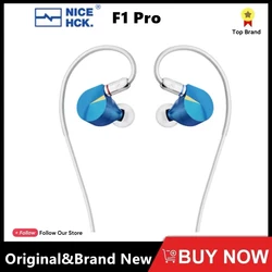 NICEHCK F1 Pro IEM HiFi 음악 유선 CNC 금속 이어폰, 평면 다이어프램 드라이버, 0.78mm 2 핀 인이어 모니터, 4.4mm 균형, 14.2mm