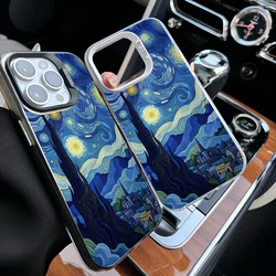 Epc Van Gogh The Starry Night Phone Case IMD Phone Case For IPhone 16 15 14 13 12 11 Pro Max Plus Color Silver Cover