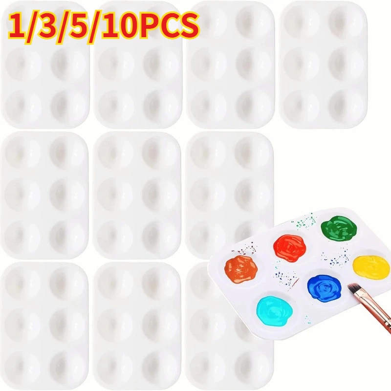 White Plastic Paint Tray Palette Watercolor Ceramic Color Mixing Palette For Painting Party DIY Craft Art Painting Painting Tray