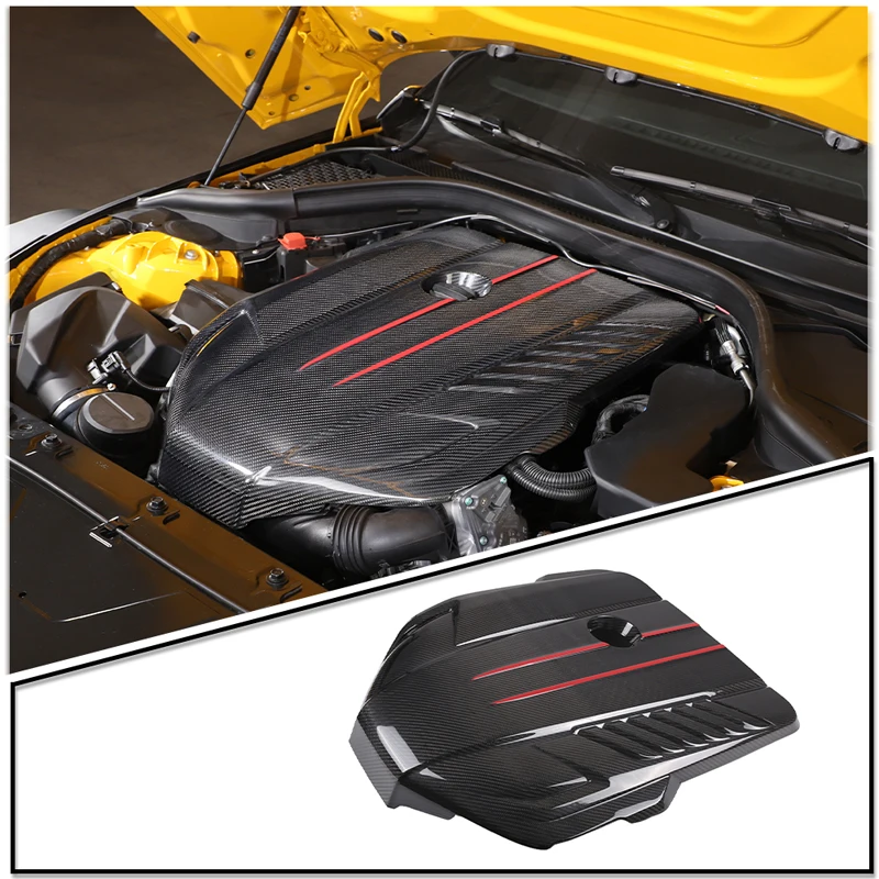 For Toyota Supra A90 MK5 2019+ Real Carbon Fiber Car Engine Protector Hood Interior Cover Body Kit Car Accessories