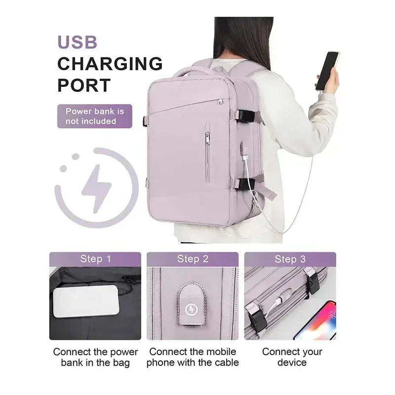 Super Charging Large Capacity Bags Business Multifunctional Backpacks Expandable Airplane Travel Backpack Laptop Bag Luggage Man