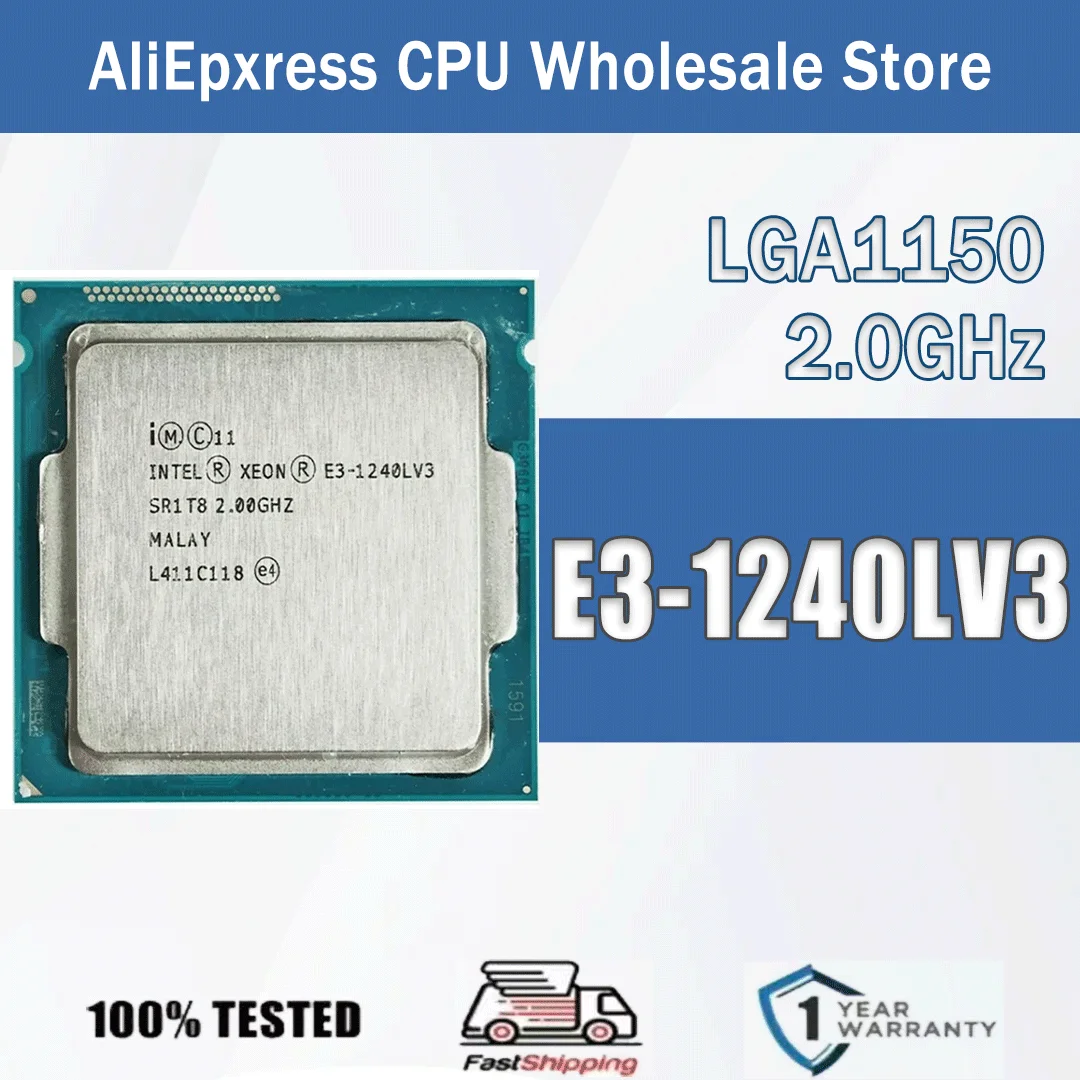 Intel xeon E3-1240LV3 2.0ghz quad-core 8m 25w e3 1240l vl computador cpu processador servidor e3 1240lv3 pacote lga 1150 sr1t8