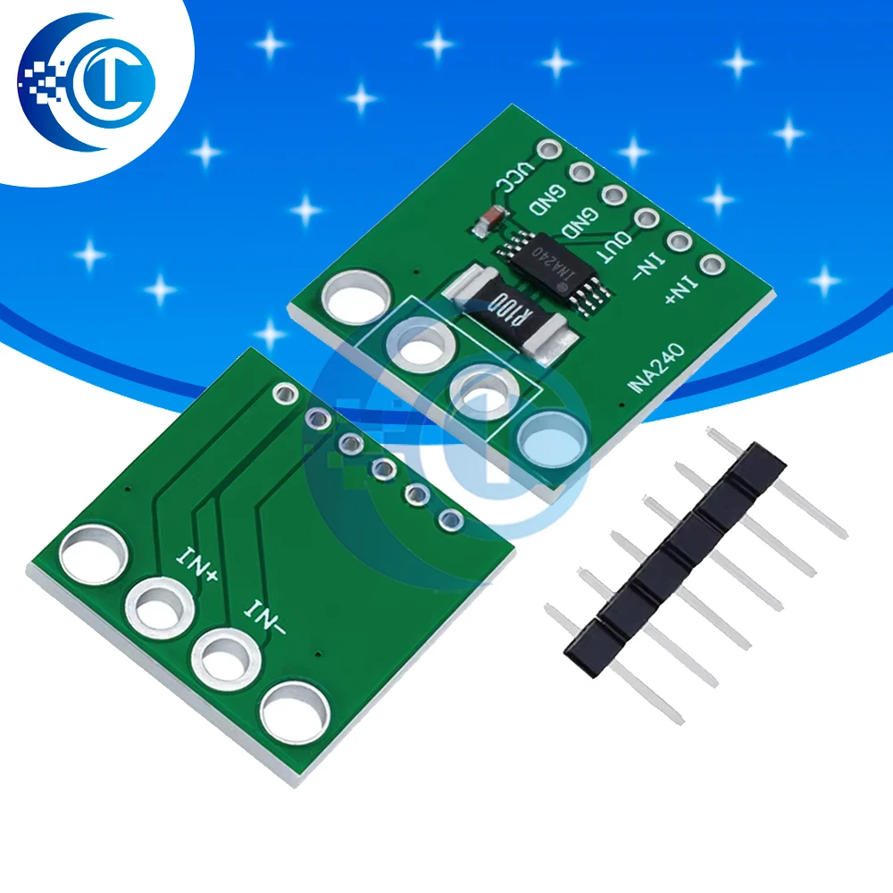 Moduł INA240 INA240A1 Wzmacniacz wykrywania prądu Monitorowanie prądu Dwukierunkowy moduł zbierania prądu