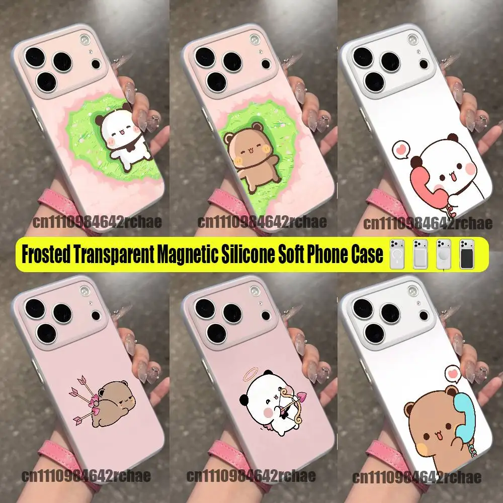 For Cartoon Bubu Dudu Cute Phone Case For iPhone 12,16,11,14,13,17,15,Plus,E,Pro,Max,Air,Mini For Magsafe Magnetic Clear