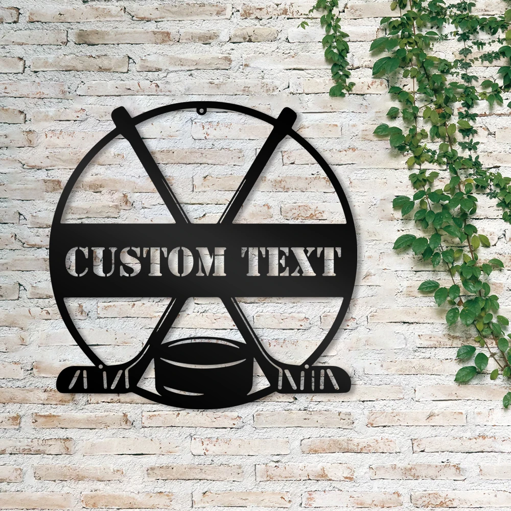 

1pc Ice hockey creative Custom Text Metal Wall Signs Iron Plate Signs For Club Decor