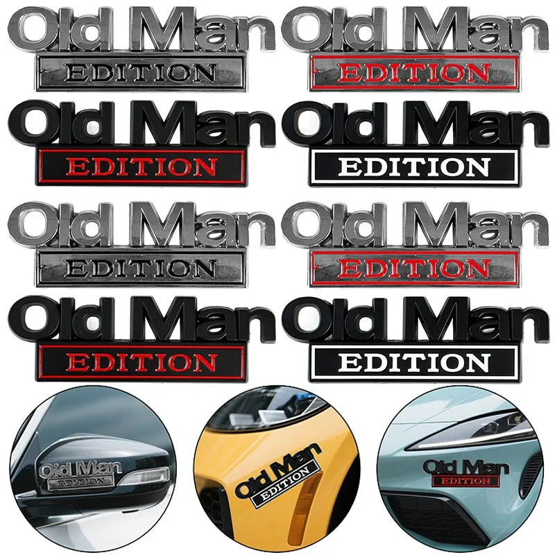 

Автомобильный значок из цинкового сплава, издание старика, 3D металлическая эмблема, водонепроницаемая, устойчивая к выцветанию наклейка для украшения бампера кузова автомобиля