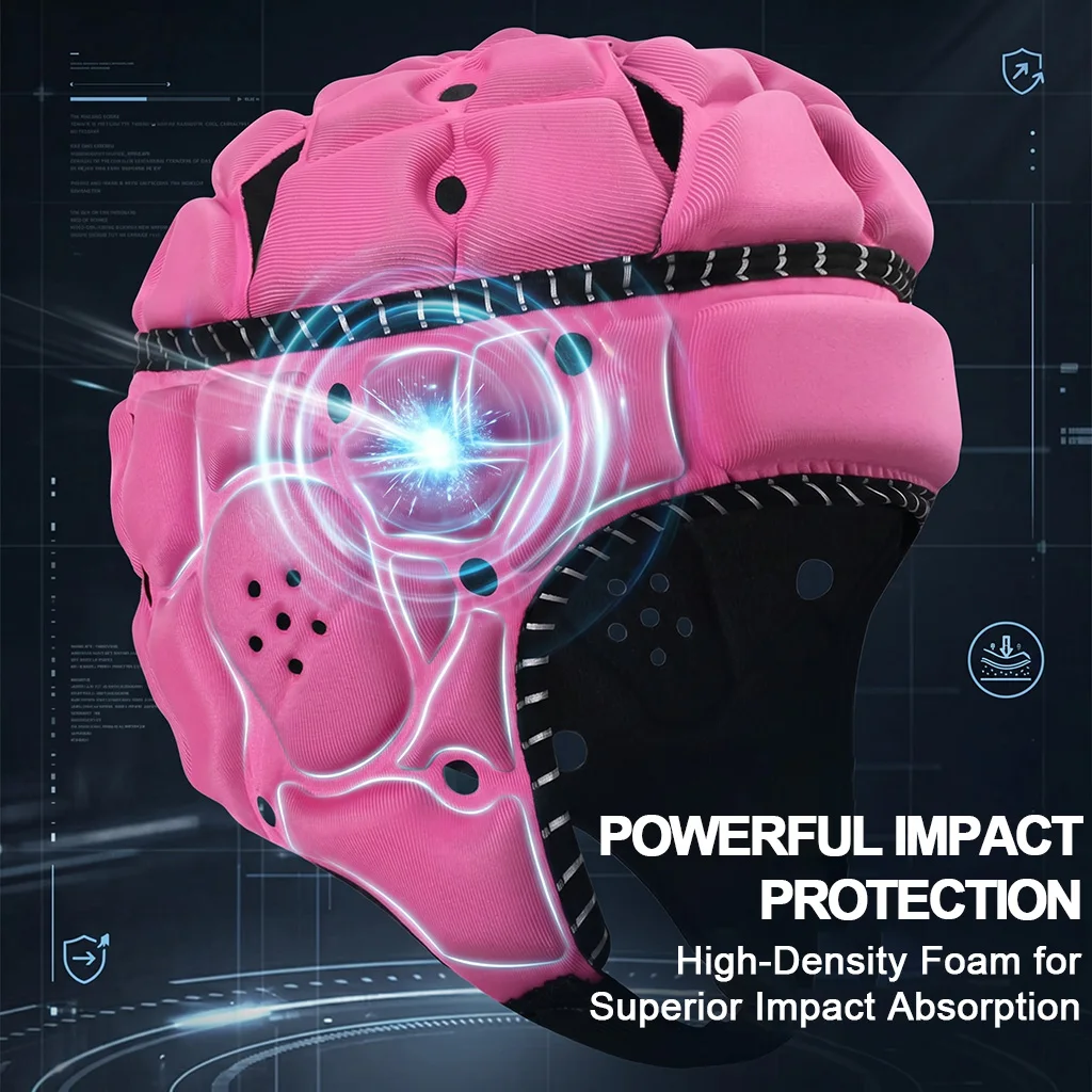 

Head Protector Headgear Adjustable Shockproof Soft Rugby Helmet for Football Soccer Goalkeeper Outdoor Sports Camping