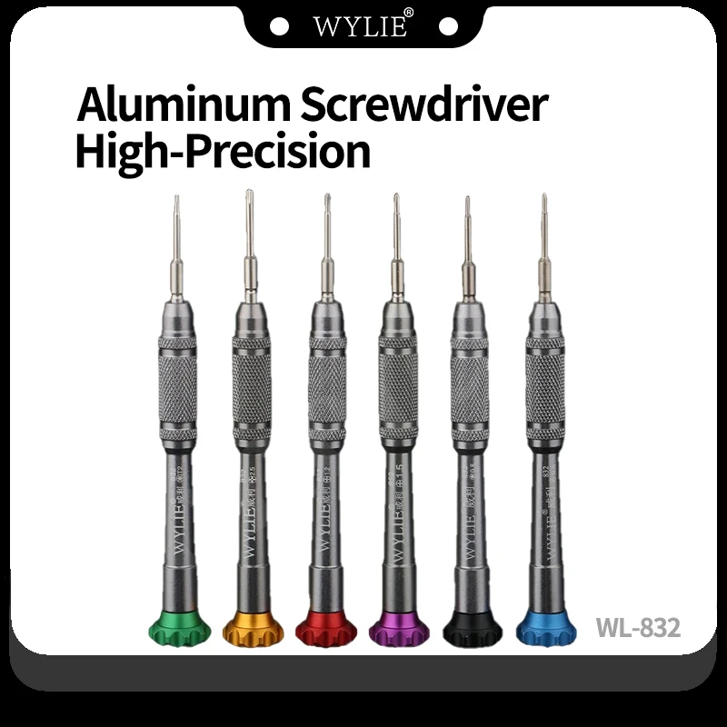 WYLIE WL-832 Precision Screwdriver Set Convex Cross Torx T2 Y0.6 Pentalobe Phillips for Phone Watch Repair Opening Tool