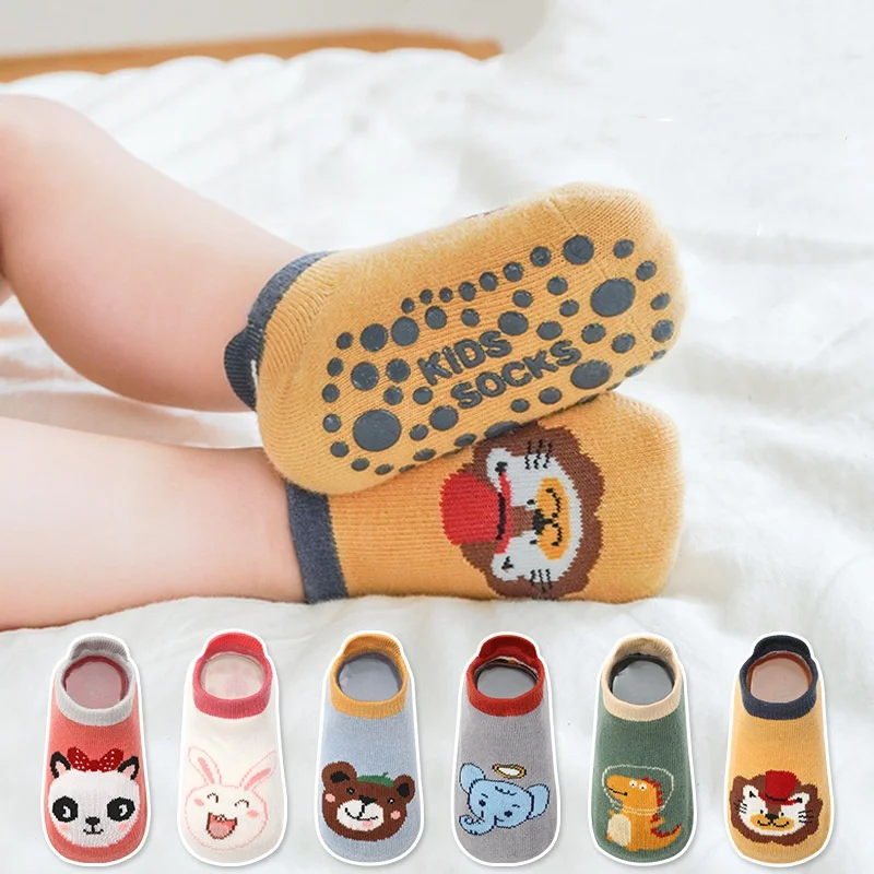 Spring Cute Cartoon Animal Ankle Baby Socks Kids Boys Girls Cotton Non-slip Floor Socks Autumn Summer Short Tube Sock 0-5 Years