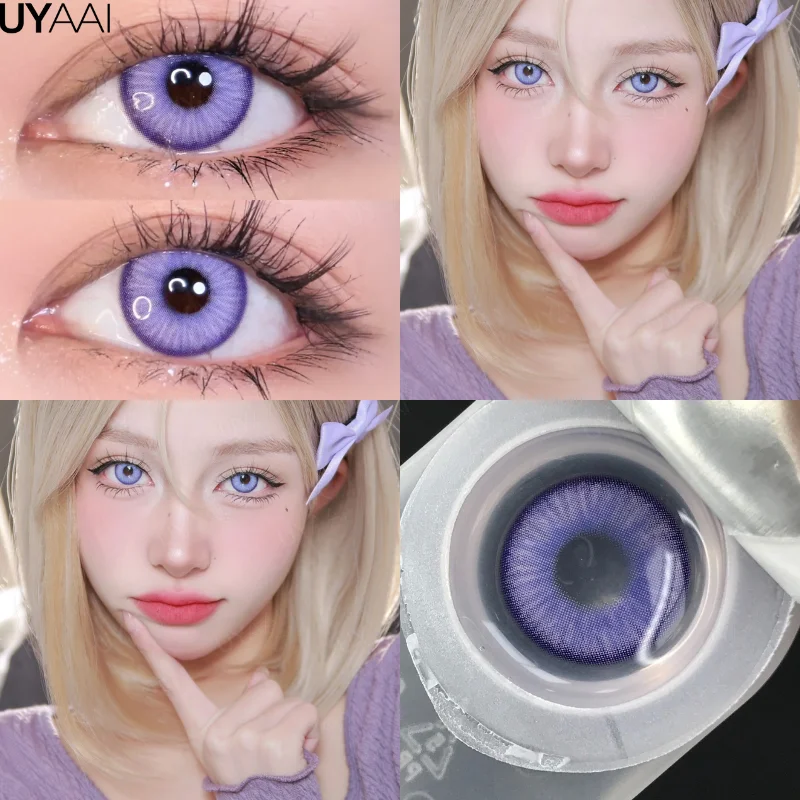 UYAAI Halloween Cosplay Color Contact Lenses Cosplay Lens Anime Red Lenses Girl Tears Graduated Colored Lenses Makeup Eye Len