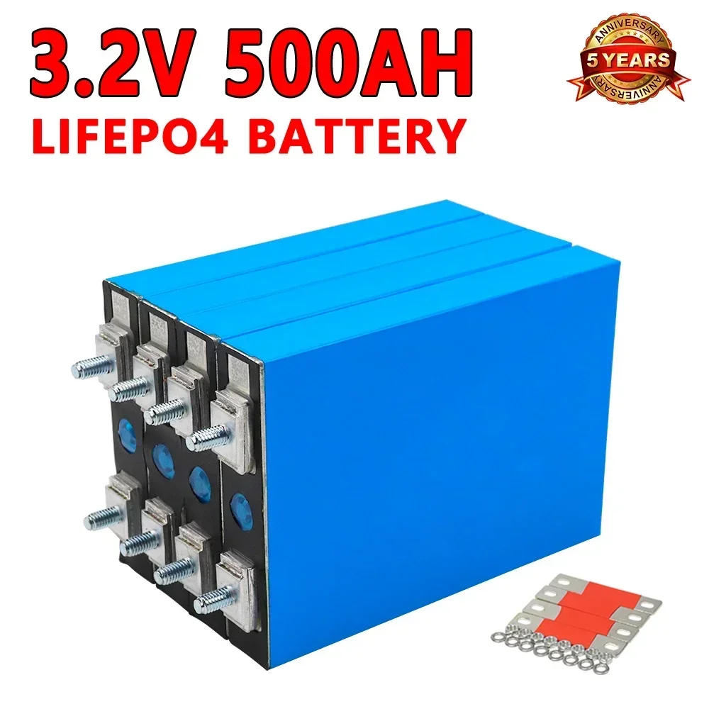 3.2V 500Ah Lifepo4 Lithium Iron Phosphate Battery Pack DIY 12V 24V 36V 48V Rechargeable Cell For Boat Golf Cart RV Solar Storage