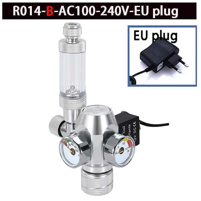 ZRDR AC100-240V Aquarium CO2 Regler Elektromagnetisches Ventil Blasenzähler CO2 Steuerungssystem Aquarium CO2 Druckminderventil 5