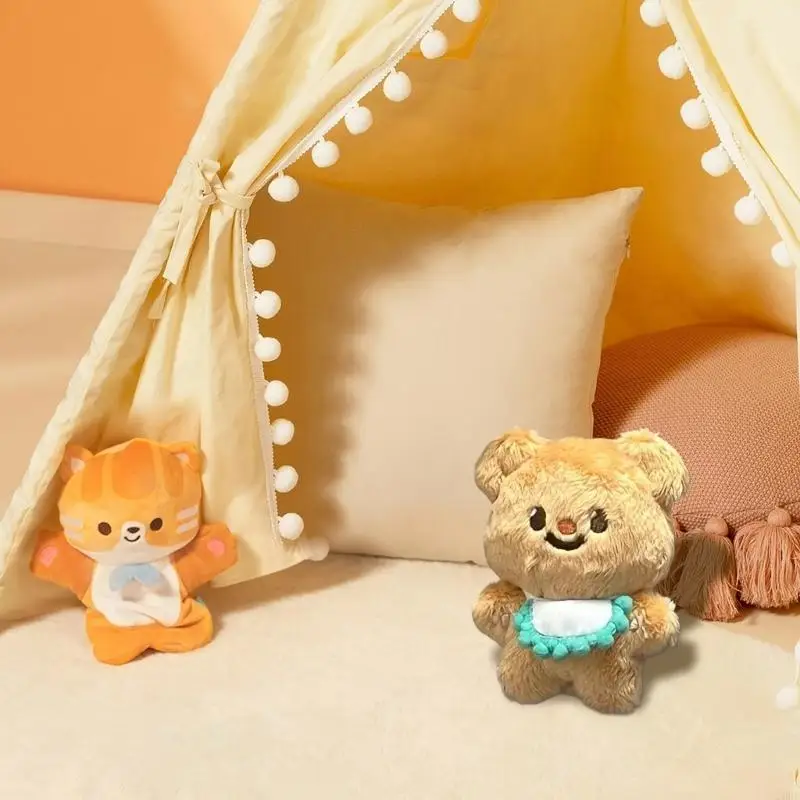 

76HF Cartoon Keychains Funny Bear Keyrings Bear Doll Christmas Gift Christmas Birthday Party Vending Machine Supply