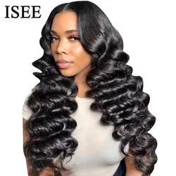 ISEE Hair Wear And Go Wig Glueless Loose Deep Wave Lace Front Human Hair Wig Transparent Lace Closure Deep Wave Wigs PrePlucked