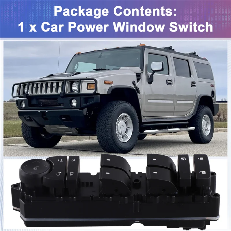 

For Hummer H2 Luxury 6.2L V8 08-10 Car Passenger Side Power Window Switch–Part Numbers 10377668 25976511 LHD
