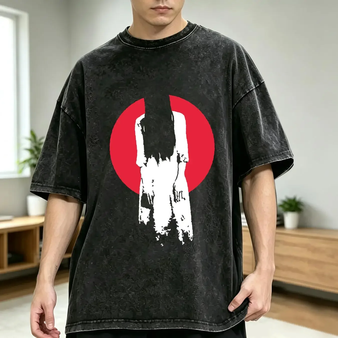 washed T Shirt RINGU Ring Sadako premium quality long or short sleeves vintage Washed fashion Top For Everyday Wear streetwear