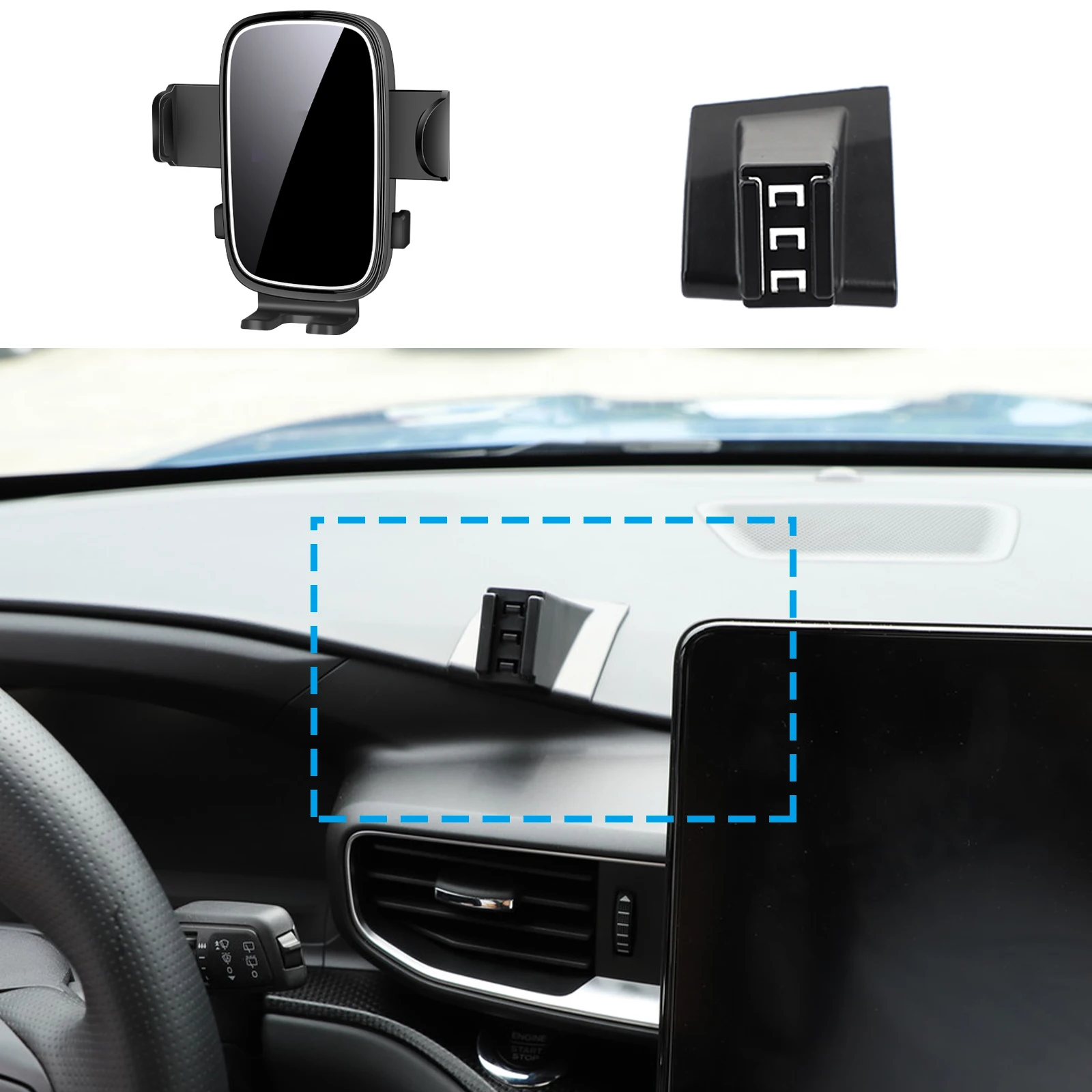 

fit for Ford Explorer 2020 2021 Custom Fit Phone Holder Mount Dashboard Screen Base No Drill Car​​ accessoires