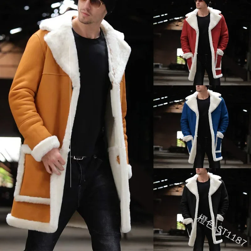 Europe and the United States winter imitation fur coat fur one thick plush coat for men's clothing