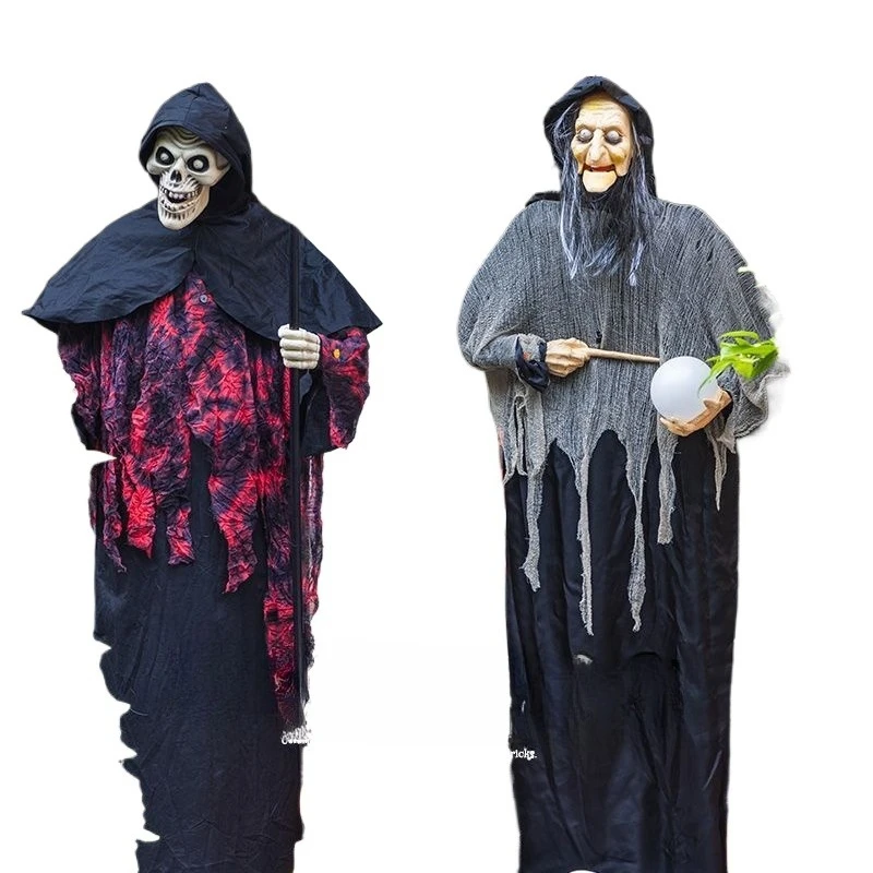 

Halloween Ornaments Electric Ghost Ornament Reaper Skull Glowing Haunted House Horror Props Secret Room Scene Arrangement