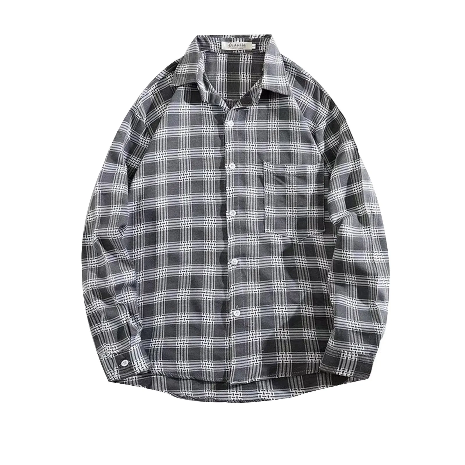 Men Shirt Plaid Flannel Long Sleeve Loose Mens Casual Shirt 2024 Spring Autumn Oversized Business Male Soft Fashion Dress Shirt