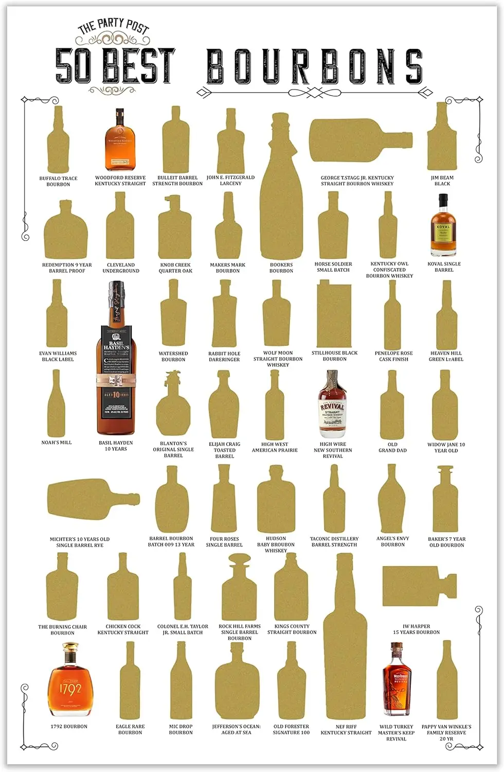 50 Best Bourbons Metal Tin Sign Bourbon Barrel List Banners Vintage Tin Sign Home Coffee Shop Garage Bar Club Kitchen sign
