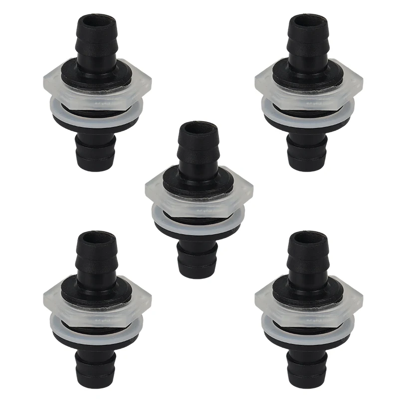 

5PCS 10/12 Mm Straight Caravan Water Tank Connector Tank Bulkhead Fitting With Seal & Nut Caravan Motorhome Accessories