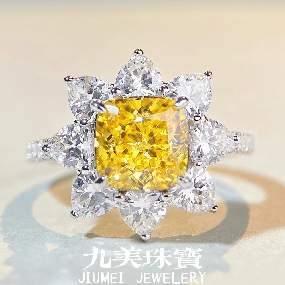 

Sunflower Ring - Women's Ring, PT950 Platinum Diamond Ring, Simple and Fashionable Jewelry