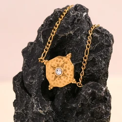 E.B.belle Vintage Starboat Octagram 18K Gold Plated bracelets women Titanium stainless steel women's jewelry accessories women
