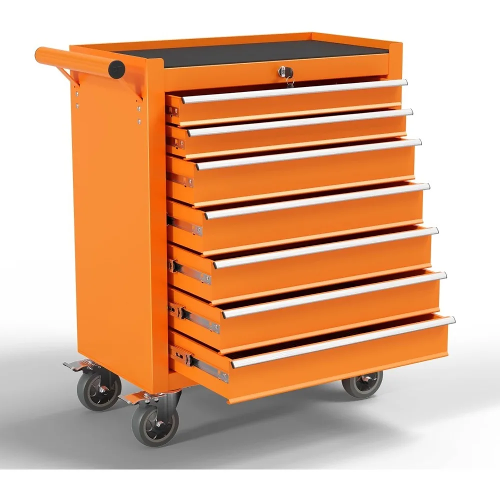 

7-Drawer Metal Rolling Tool Chest with Wheels,Tool Storage Cabinet With Locking System，Toolbox with Wheels for Garage,