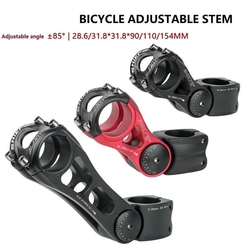 SK01 Mtb Power Bicycle Handlebar Stem Road Mountain Bike Table 90/110/145mm Rod Adjustable Stem 31.8 25.4 Riser Negative