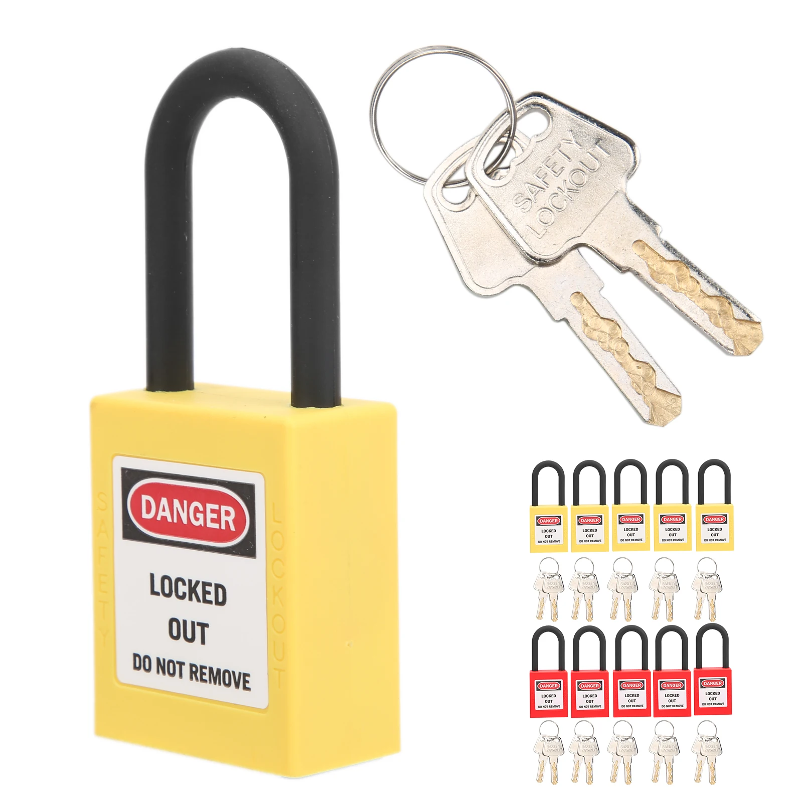 5 Sets 38mm Nylon Dustproof Engineered Safety Padlock Industrial Site Lockout Tagout Security Isolation Lock view 3