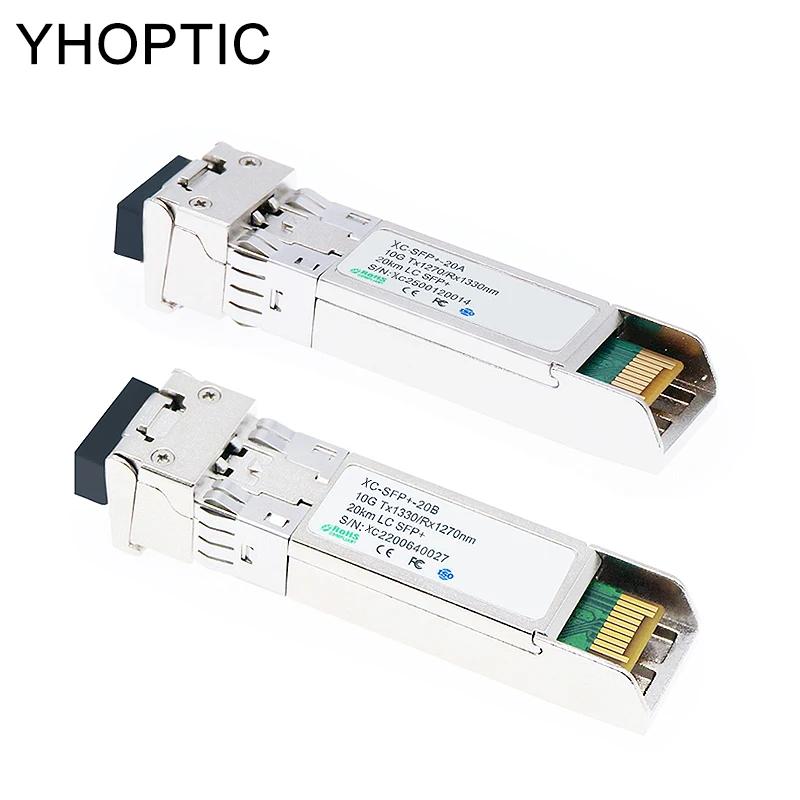 Imagem -02 - Sfp Mais Fibra Óptica Módulo 20km 10g Fibra Óptica Módulo 1270nm 1330nm Singlemode Compatível Completo com Cisco Mikrotik Switch lc