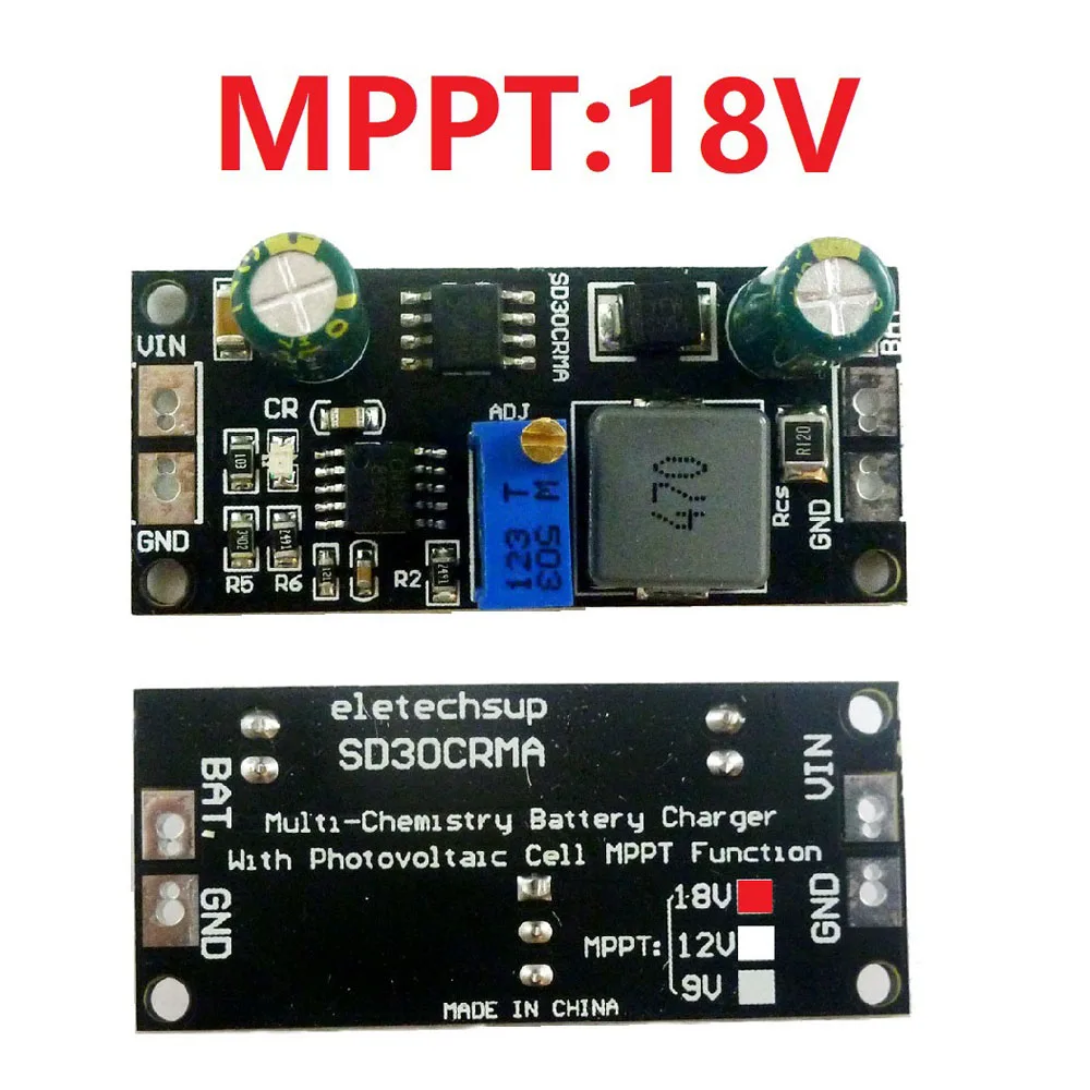 MPPT Solar Controller 1A 3.2V 3.7V 3.8V 7.4V 11.1V 14.8V Lithium LiFePO4 Titanate Battery Charger Module Battery Charging Board