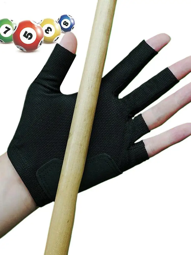 

Перчатки для бильярда, профессиональные перчатки для бассейна с 3 пальцами, легкие и нескользящие универсальные аксессуары для бильярда