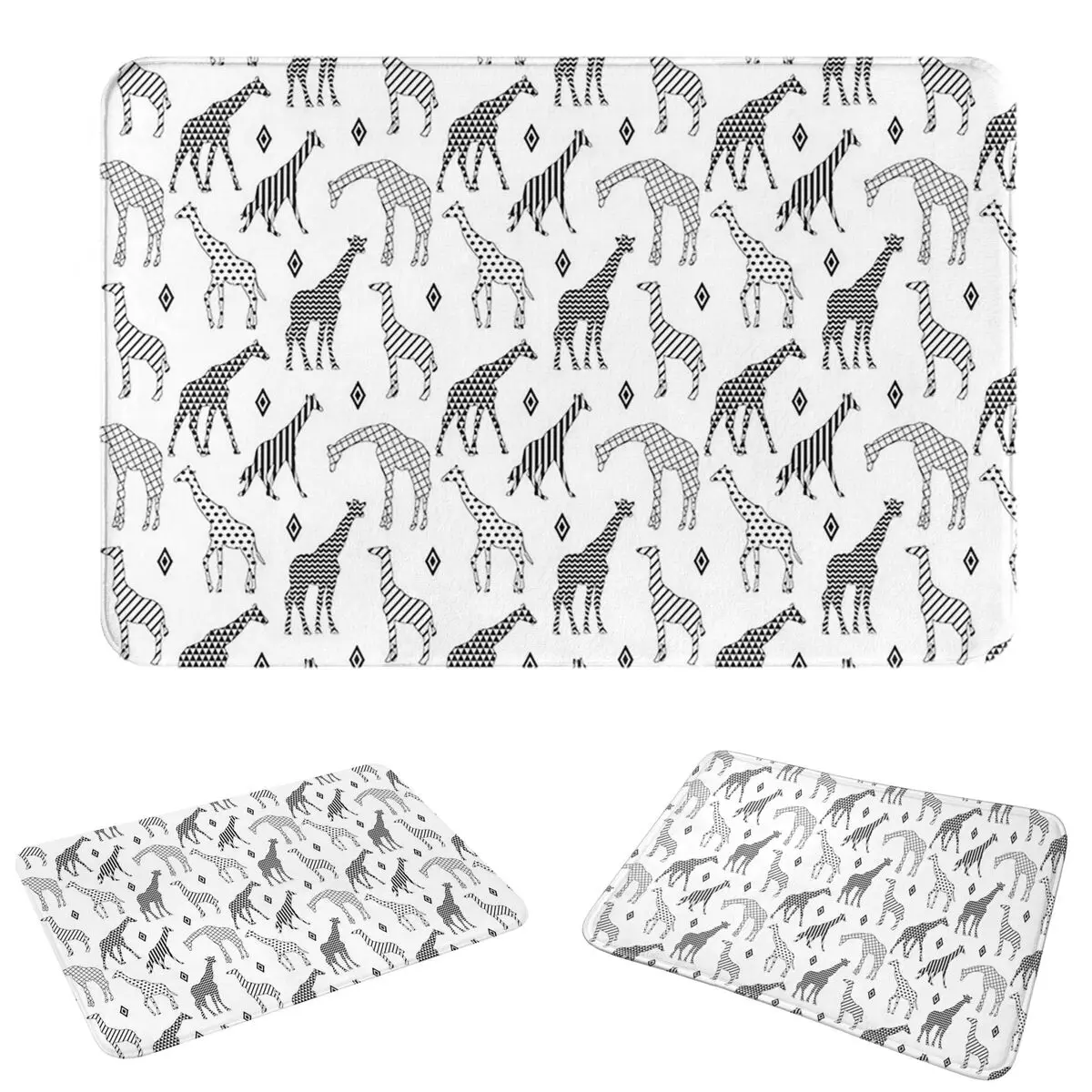 Geometric Giraffe Non-slip Doormat Floor Mat Antiwear Carpet Rug for Kitchen Entrance Home Living room Footpad Mats