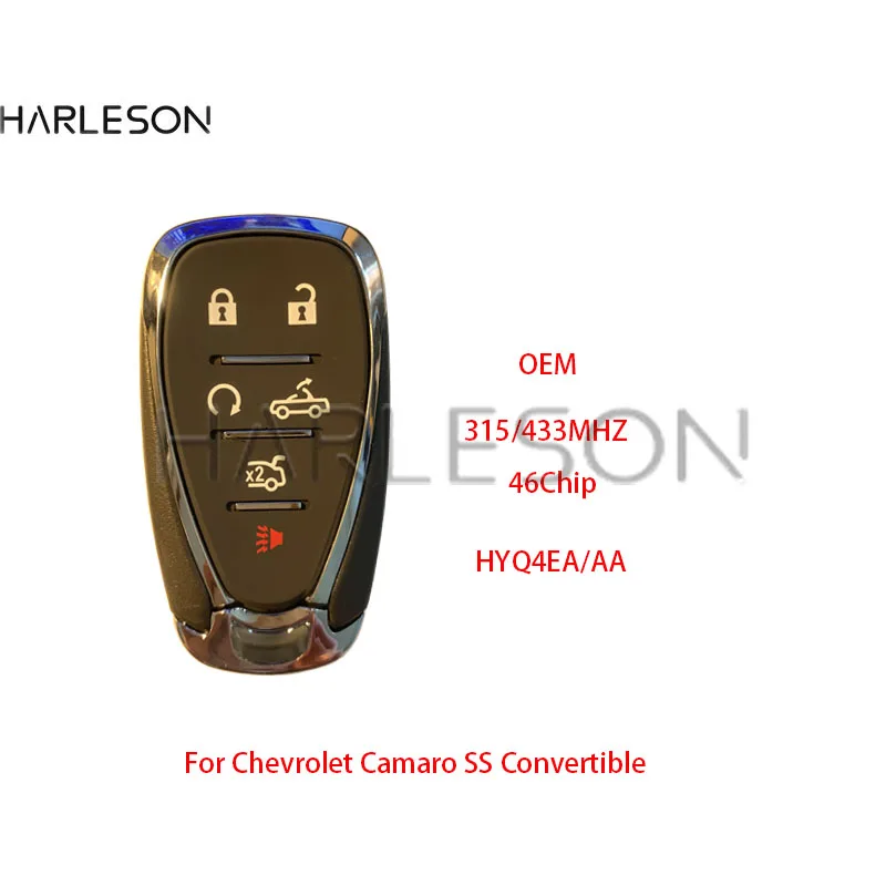 Original Remote Control Key OEM For Chevrolet Camaro SS Convertible ID46Chip HYQ4AA 315MHz HYQ4EA 433MHz Smart Card