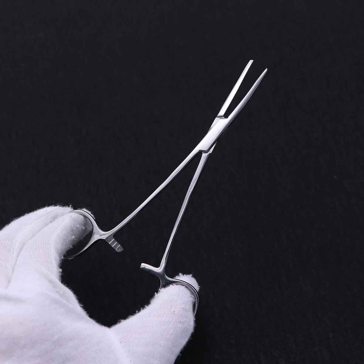 

2 PCS Hemostatic Forceps Hair Pulling Curved Stainless Steel Small Epilating Straight