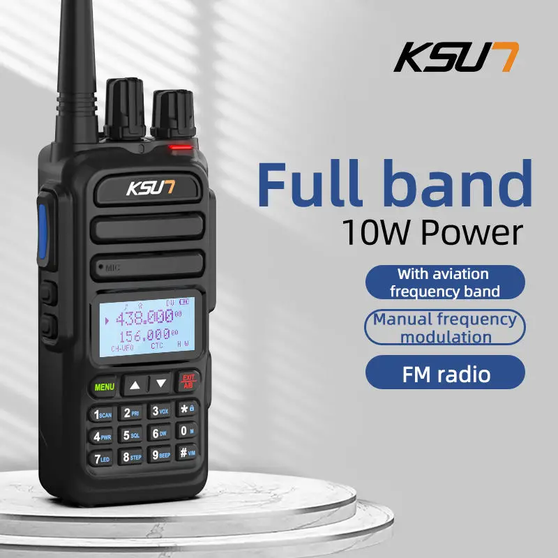 KSUN UV88D NOAA 10 Вт двухдиапазонная UHF VHF двусторонняя радиостанция портативная беспроводная рация дальнего действия