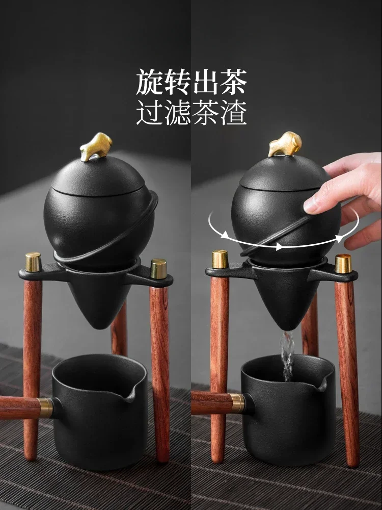 Lazy Man Teaware Household Japanese Ceramic Automatic Tea Maker Kung Fu Light Luxury Gift Set