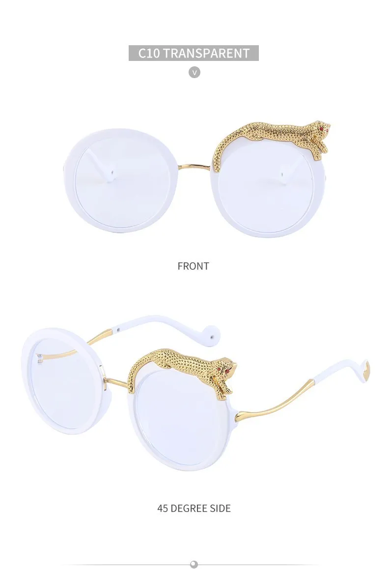 Übergroße Runde Sonnenbrille für Damen 2026 Luxusmarke Mode Kristall Leopardenkopf Sonnenbrillen Retro Anti-Blaulicht-Brillen – Detail 24