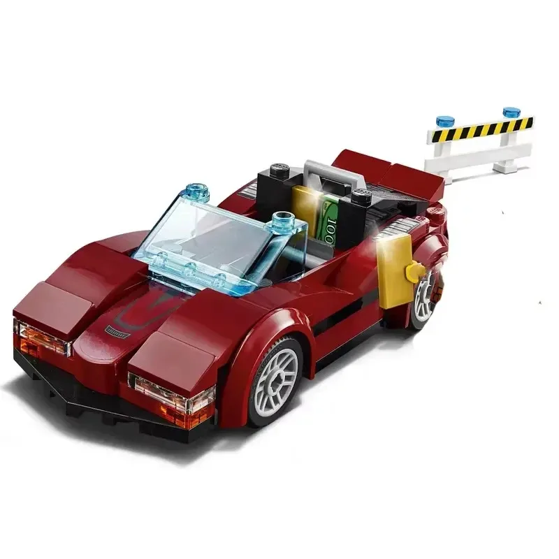 Conjuntos de tijolos compatíveis série cidade blocos de construção de alta velocidade polícia perseguição helicóptero moc brinquedos para crianças presentes 60138
