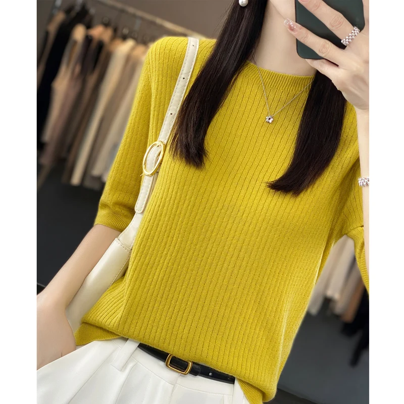 Spring/summer 2024 womans clothing sweater short-sleeved jumper Korean fashion jacket sweater yk2clothes