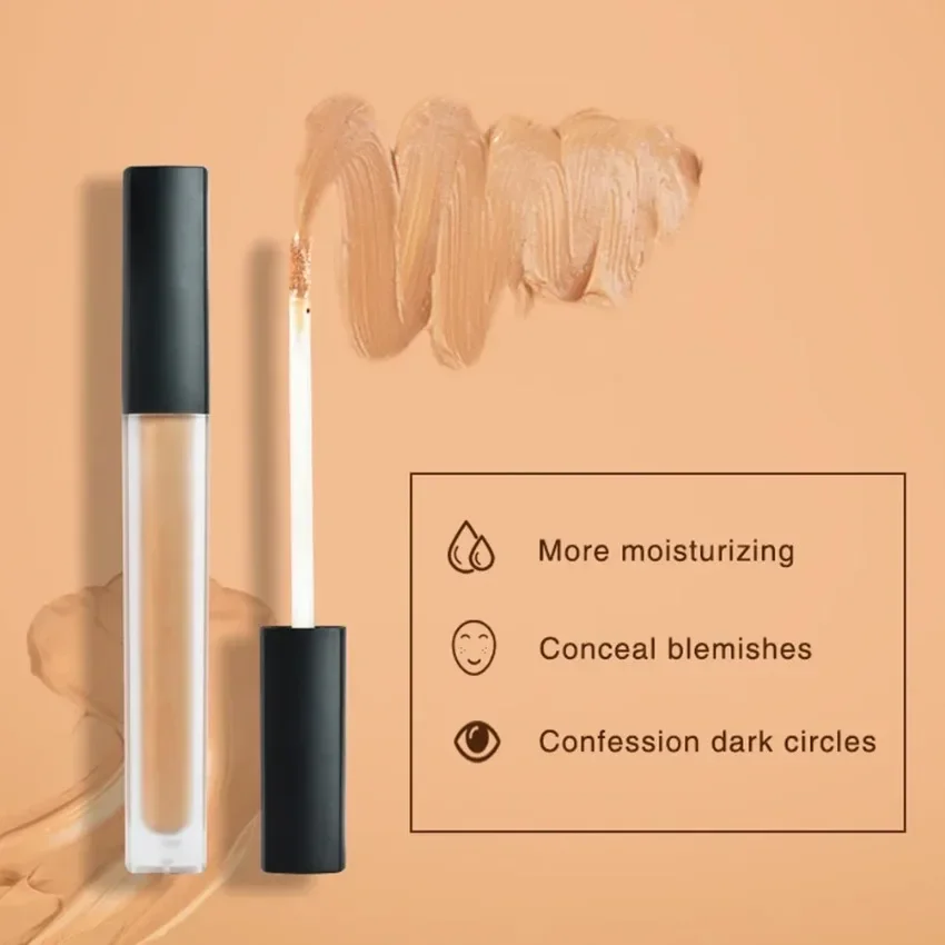 Corrector líquido con brillo personalizado, 10ml, Control de aceite, larga duración, alta cobertura, fácil de usar, cubierta para acné, ojeras, maquillaje a granel