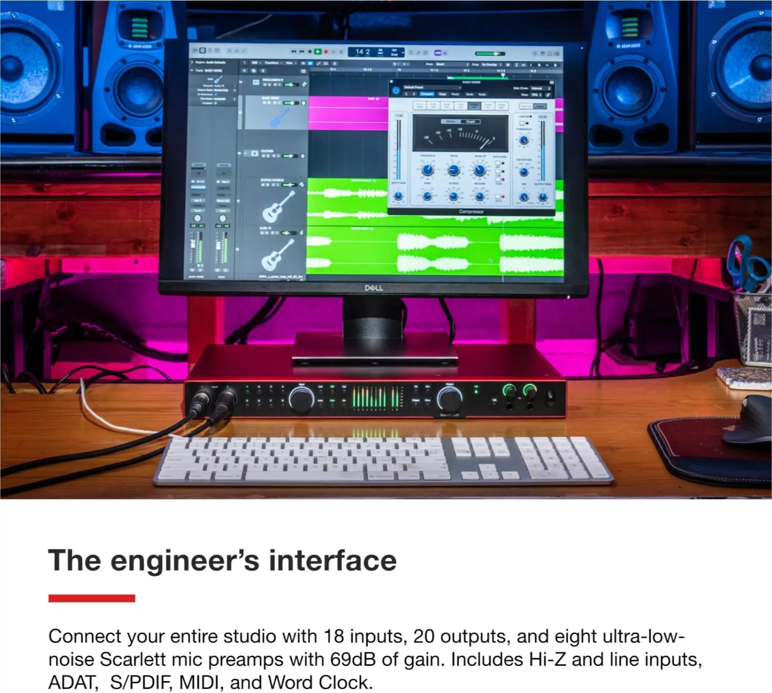 Focusrite Scarlett 18i16 4th Gen USB Audio Interface,for Songwriting, Music Production, Recording,and Podcasting — High-Fidelity